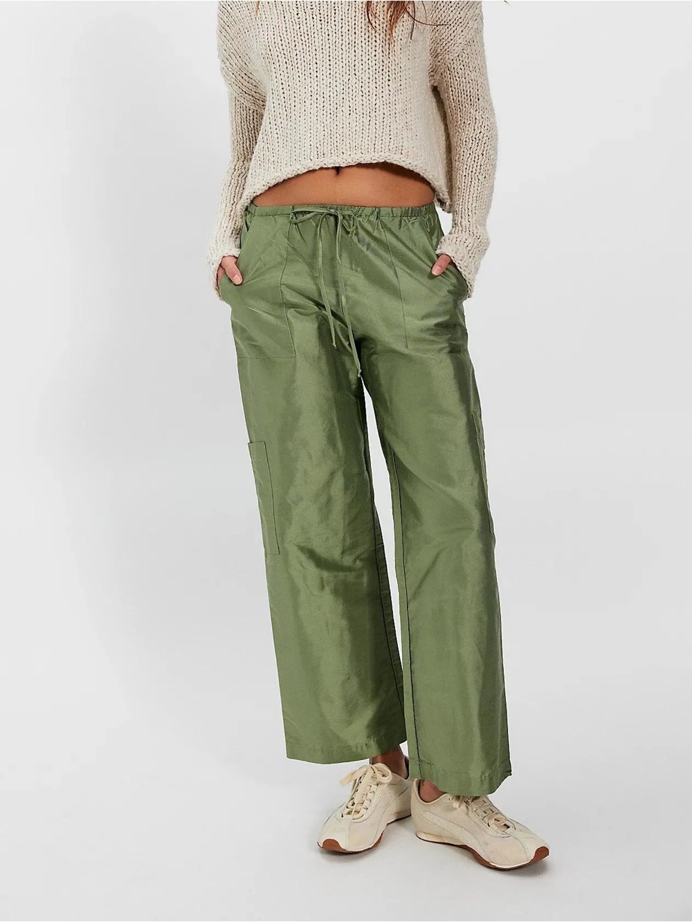 *SOLD* NWT DONNI Taffeta cargo pants in oregano - Picture 7 of 8